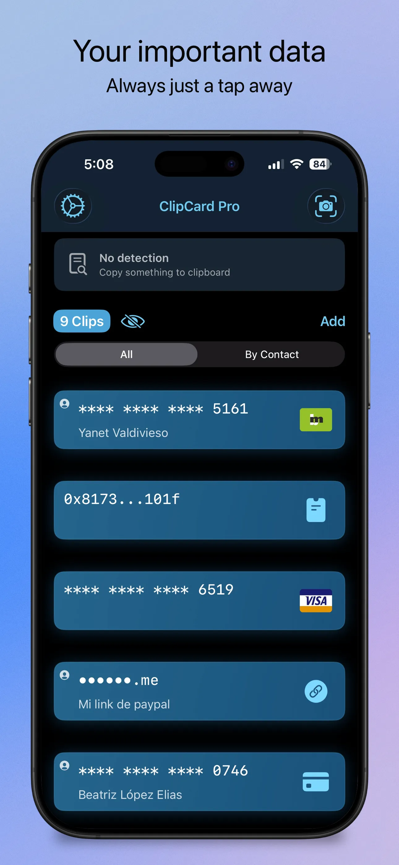 ClipCard Pro - Main screen