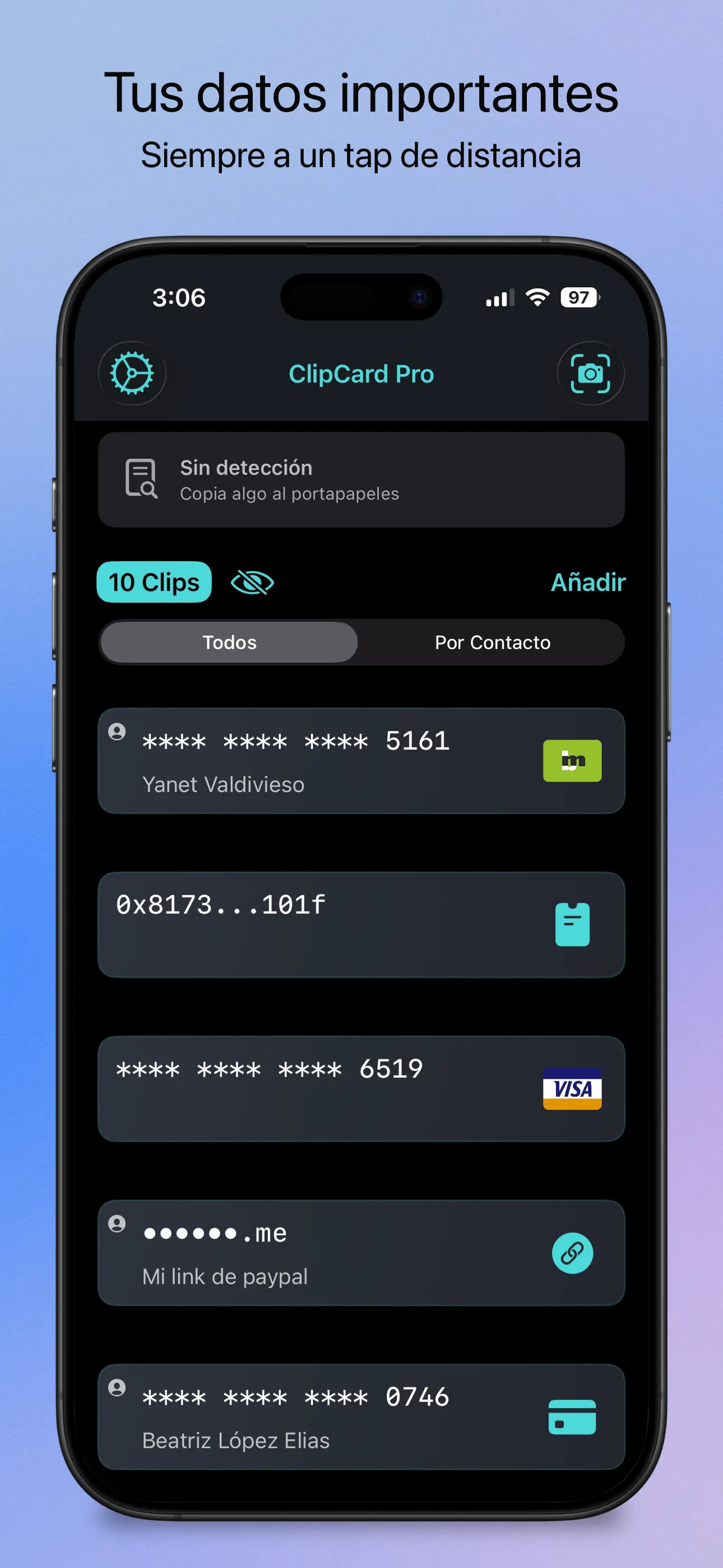 ClipCard Pro - Pantalla principal